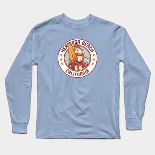 Vintage Surfing Badge for Hermosa Beach, California Long Sleeve T-Shirt